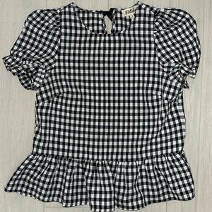 Buffalo Plaid Ruffled Top